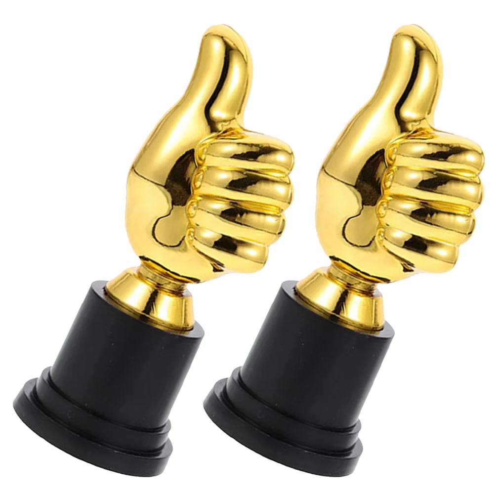 

2 Pcs Kids Awesome Thumb Shaped Trophy Decor Cup for Sports Thumb Shaped Model Decor Delicate Prize Award Decorative Children