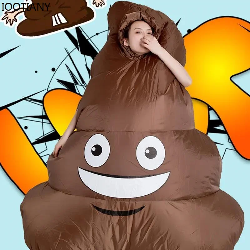 

Funny Inflatable Poop Cosplay Costume Halloween Carnival Party Poop Stage Performanc Clothing Adult Men Women Blow Up Bodysuit