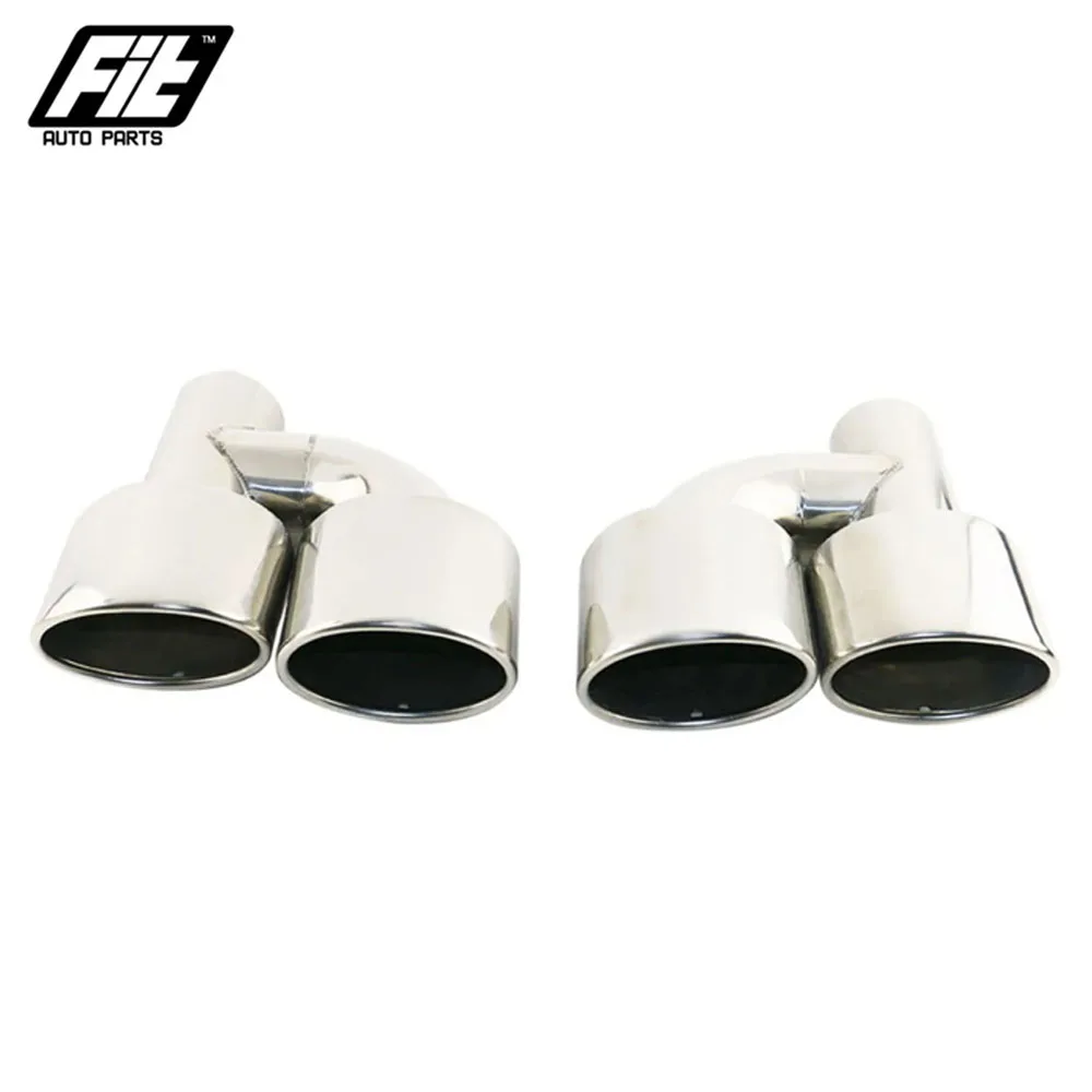 1 PCS Stainless Steel H type Exhaust Pipe Oval 2.5 inchi Dual Exhaust Muffler Tip for AG W204 W211 C-Class C63