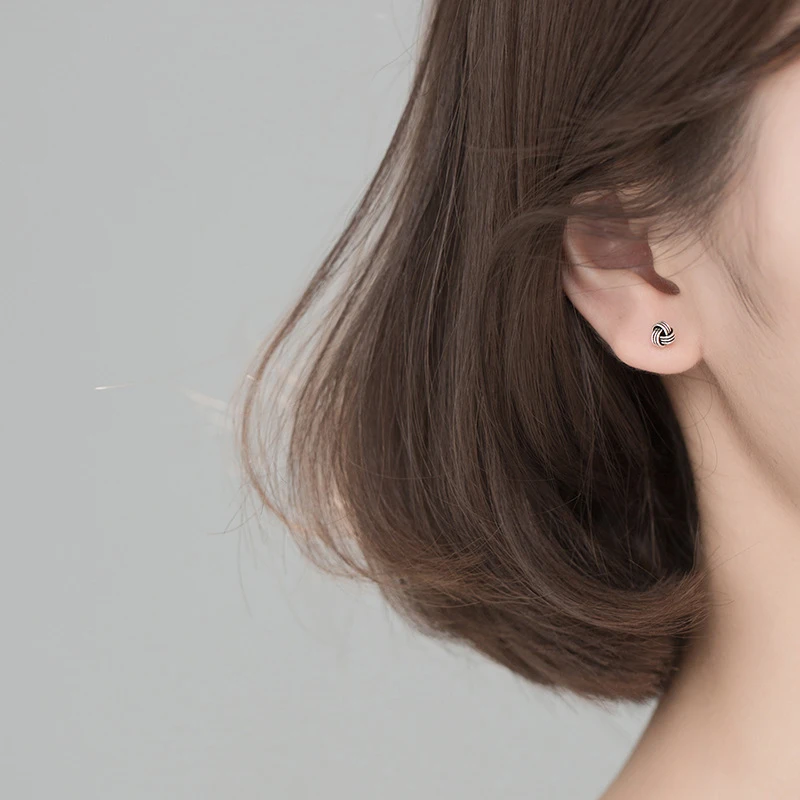Modian New Arrival Lovely Knotted Stud Earrings for Women Sterling Silver 925 Anti-Allergy Four Size Ear Pin Fine Jewelry Gift