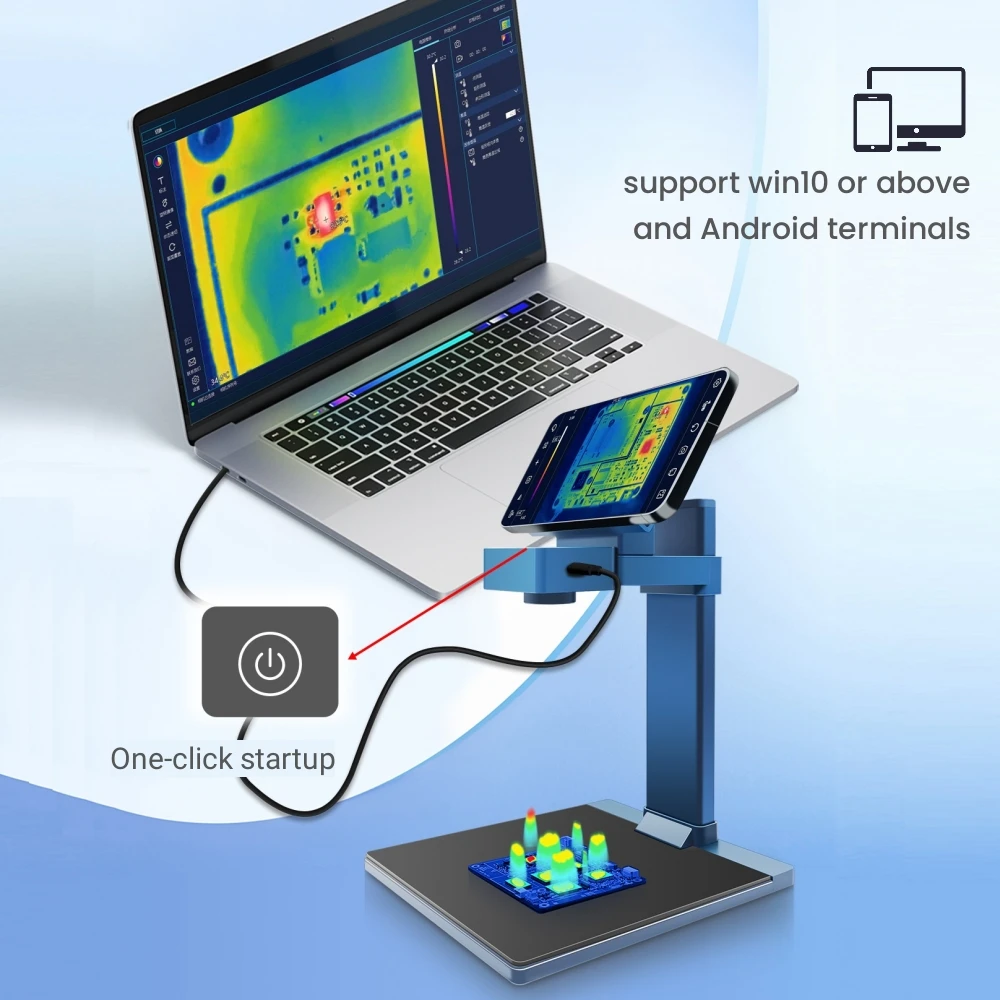 TOOLTOP الأشعة تحت الحمراء PCB كاميرا حرارية 256x192 أندرويد ويندوز التصوير الحراري مع عدسة ماكرو الهاتف المحمول PCB تحليل الدائرة