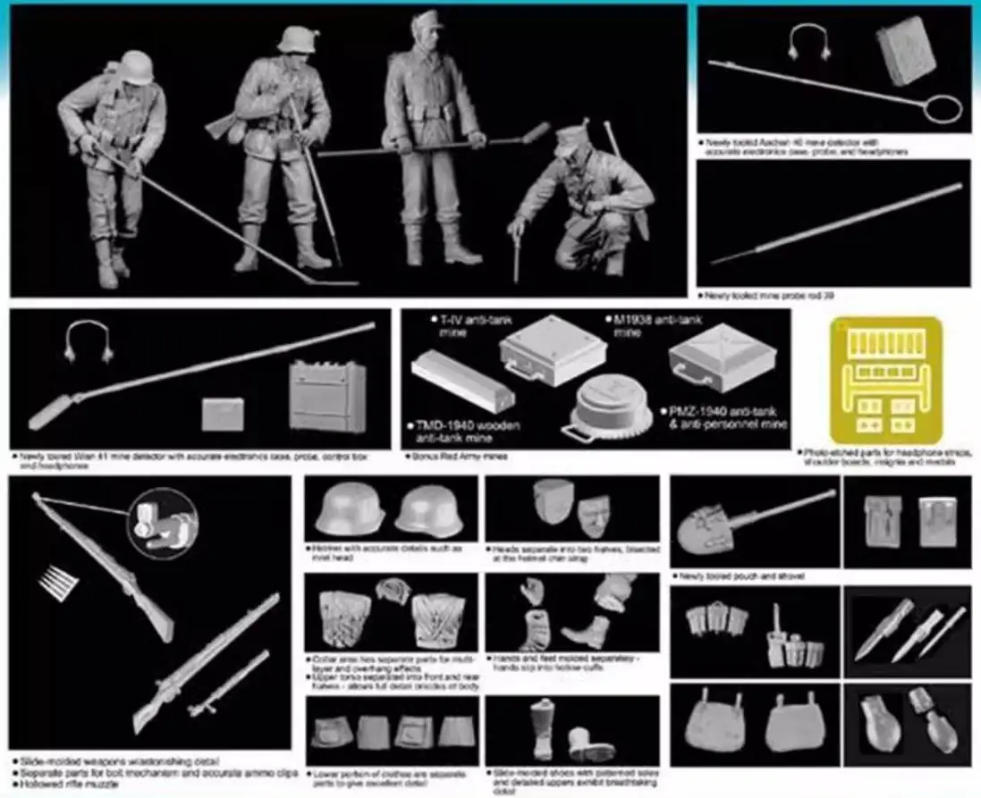 DRAGON 6280 1/35 scale GERMAN MINE DETECTORS MODEL KIT