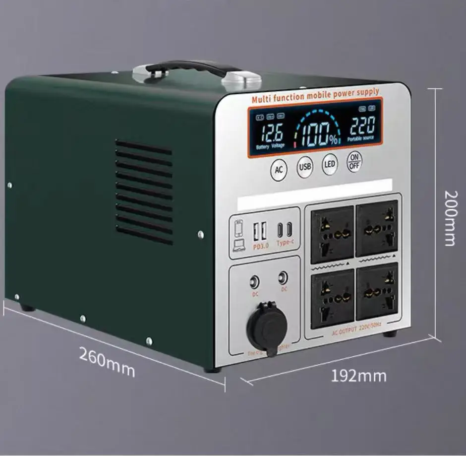 500W Solar Power Station, 100V-240V Universal LiFePO4 Battery, MPPT Pure Sine Wave Car Emergency Power Supply