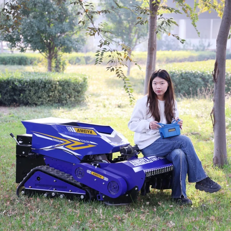맞춤형 800mm 절단 폭 고출력 플레일 잔디깎이 자가 동력 원격 제어 정원용 잔디깎이