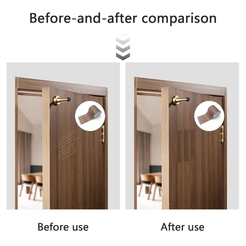Waterproof Wood Effect Tape 5.7cm*4.57m Self Adhesive Floor Repair Tape Realistic Wood Duct Tape for Laminate Floor Dark Brown