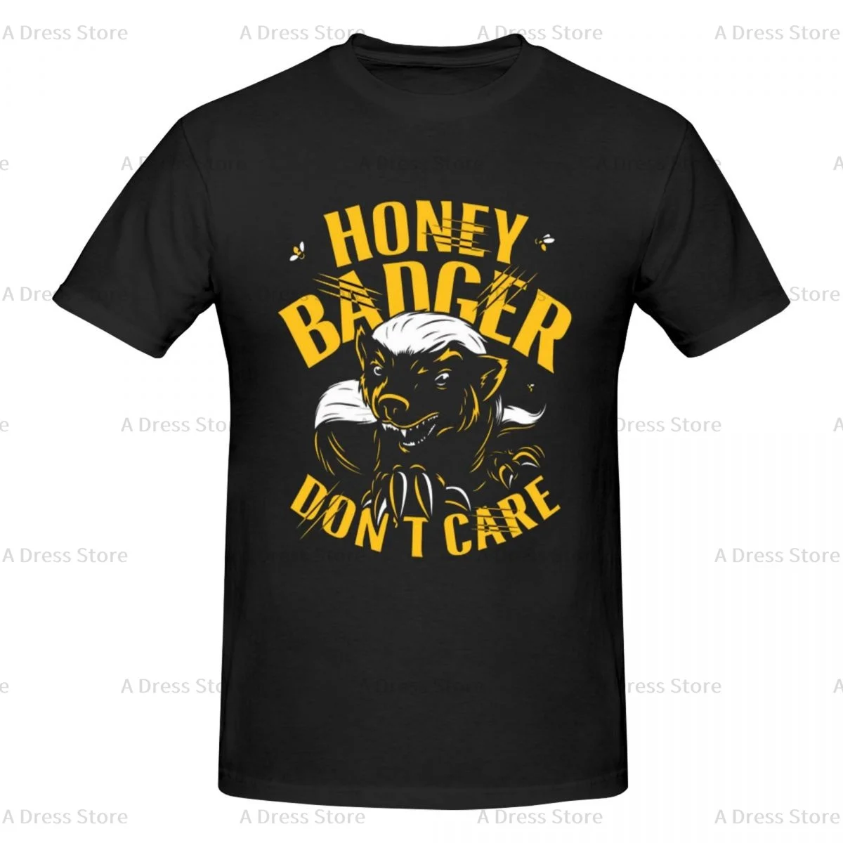 Honey Badger Men's round neck Oversized T-shirt,Men's summer t-shirts,Novelty Round neck Tee shirt Gift