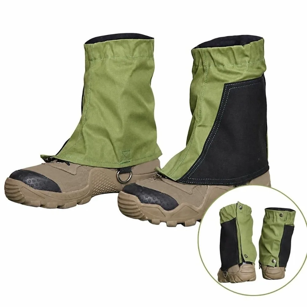 Sand Blocking Canvas Gaiter Covers Dust Proof Adjustable Strap Hiking Gaiters Water Resistant Desert Gaiters Outdoor Hiking