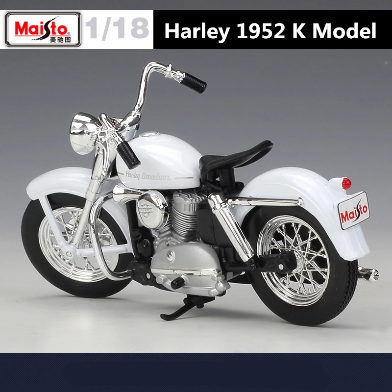 Maisto 1:18 Harley Davidson 1952 K Alloy Motorcycle Model Simulation Diecast Metal Classic Motorcycle Model Collection Kids Gift