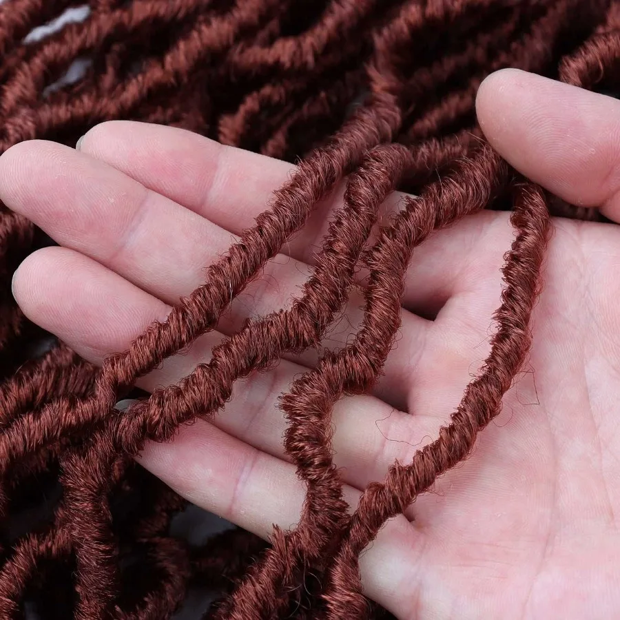 24 بوصة لينة Locs الكروشيه الشعر قبل يحلق 6 عبوات فو Locs الكروشيه الضفائر ل فراشة Locs المجدل الشعر الاصطناعية للأسود