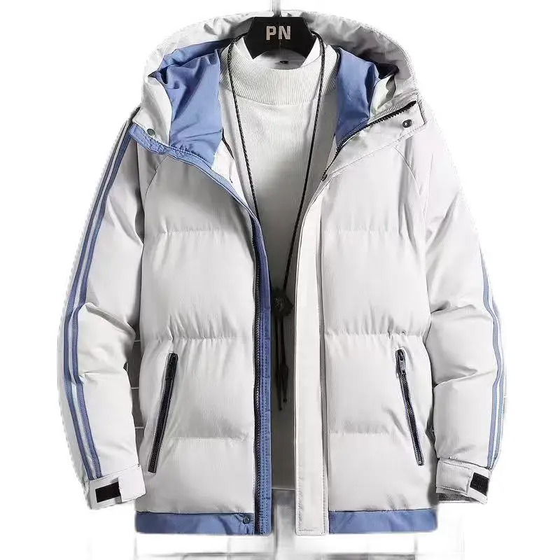 الرجال أسفل القطن Jaet 2024 شتاء جديد Sle العصرية ort Thiened يندبروف معطف مقنع دافئ الشباب ular ارتداء اليومي