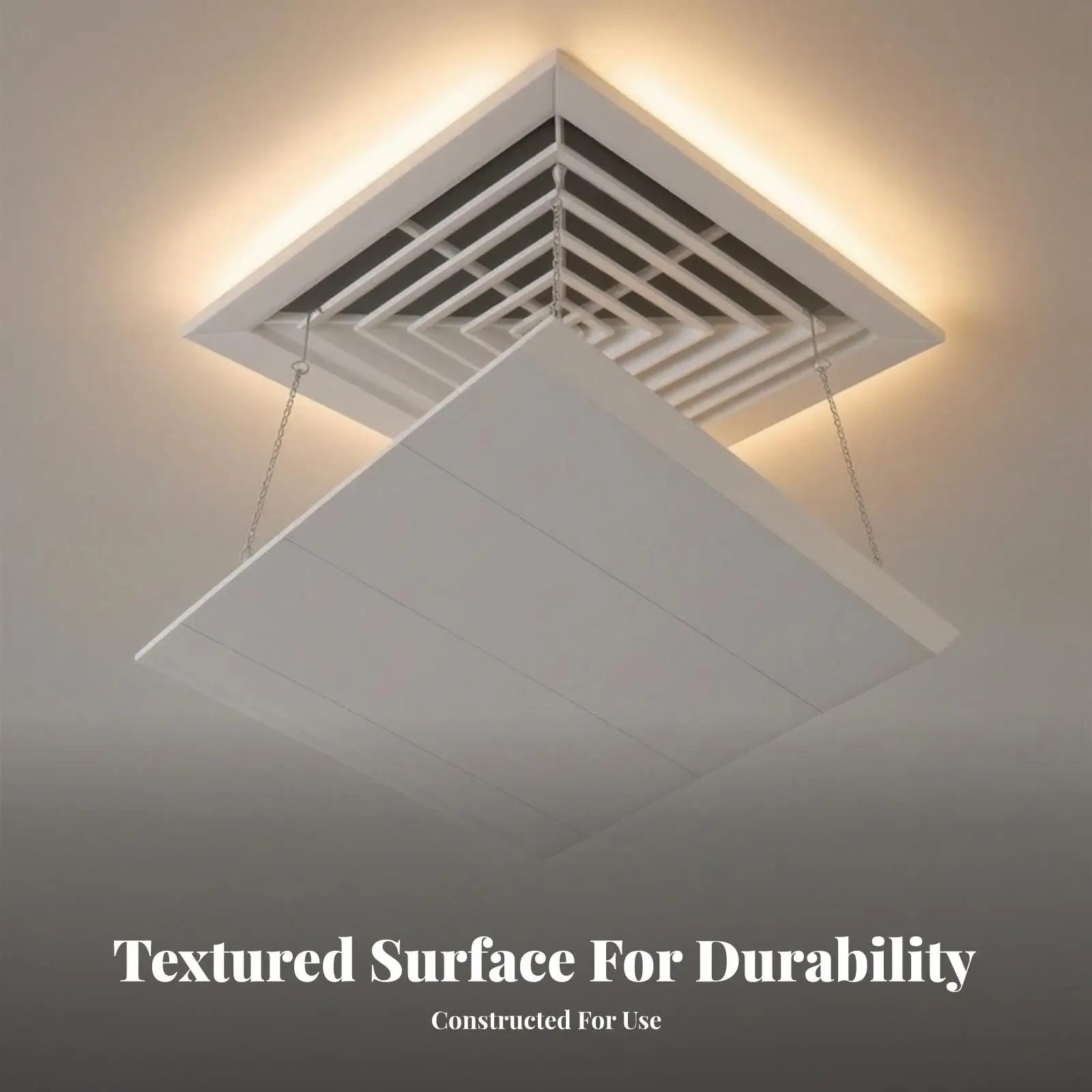 Square Overhead Air Conditioner Deflector for Ceiling Cassette Vent Anti Condensation Wind Guard White