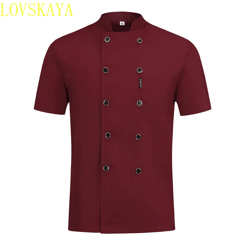 High quality double breasted chef uniform restaurant kitchen dining jacket cooking caf é work uniform chef uniform