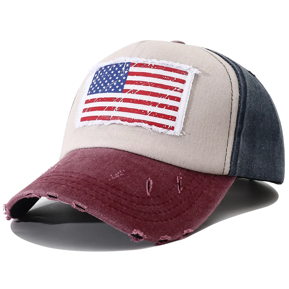 2024 New Designer USA Flag Embroidered Baseball Cap Bone Masculino Vintage 5 Panel Snapback Hats for Women Men Casquette Homme