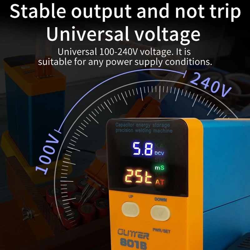 Welding Machine MN11.6KW 801B 801A Storage Capacitor Battery Spot Welder LED Digital Display 100~240V Portable Spot welding pen