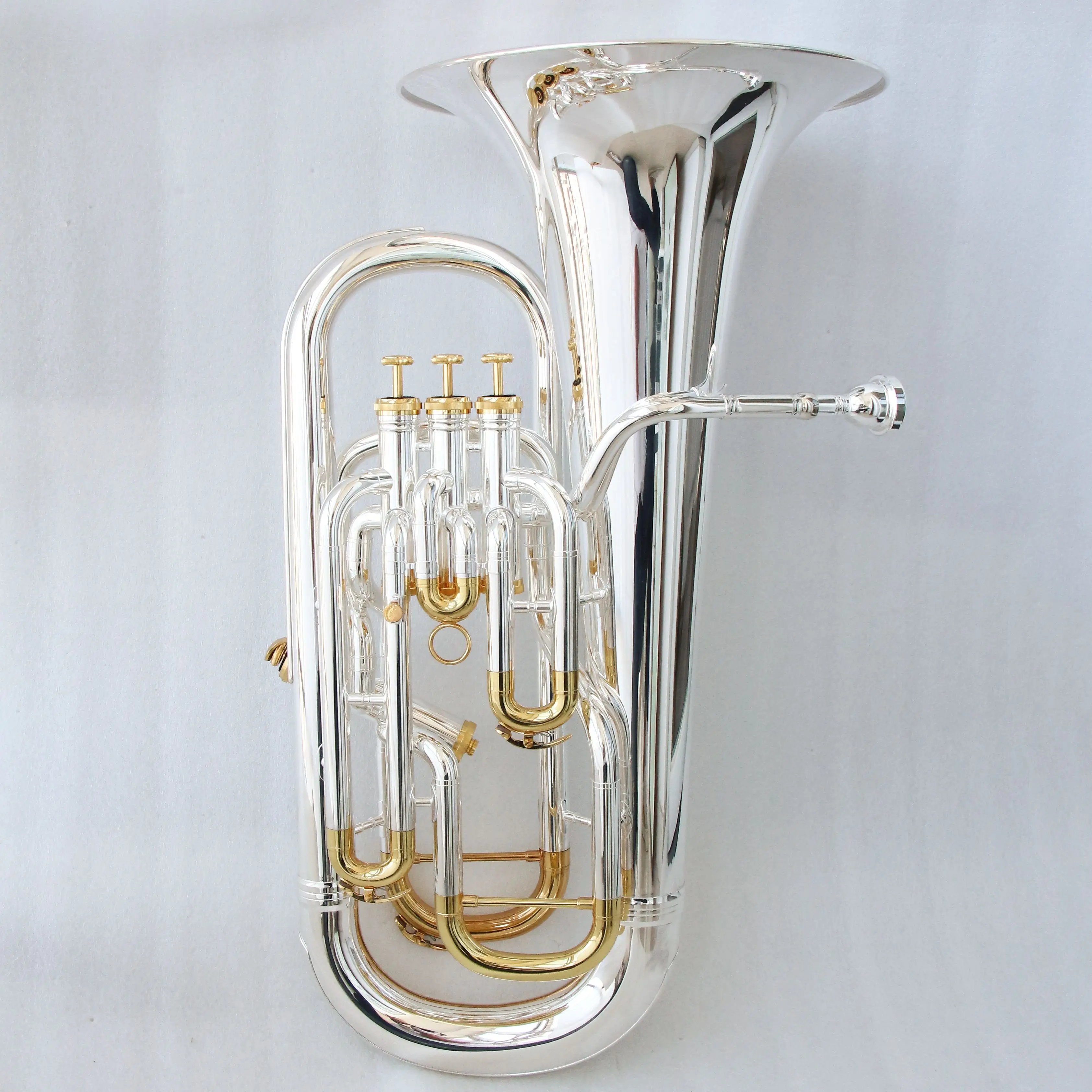 High Grade Professional BB Tone Euphonium 4 Valve Silver Plated Brass Body Euphonium