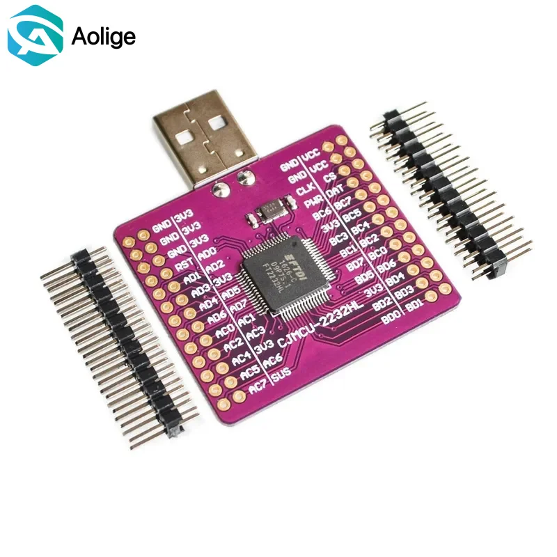 

MCU-2232 FT2232HL USB TURN UART/FIFO/SPI/I2C/JTAG/RS232 module external memory