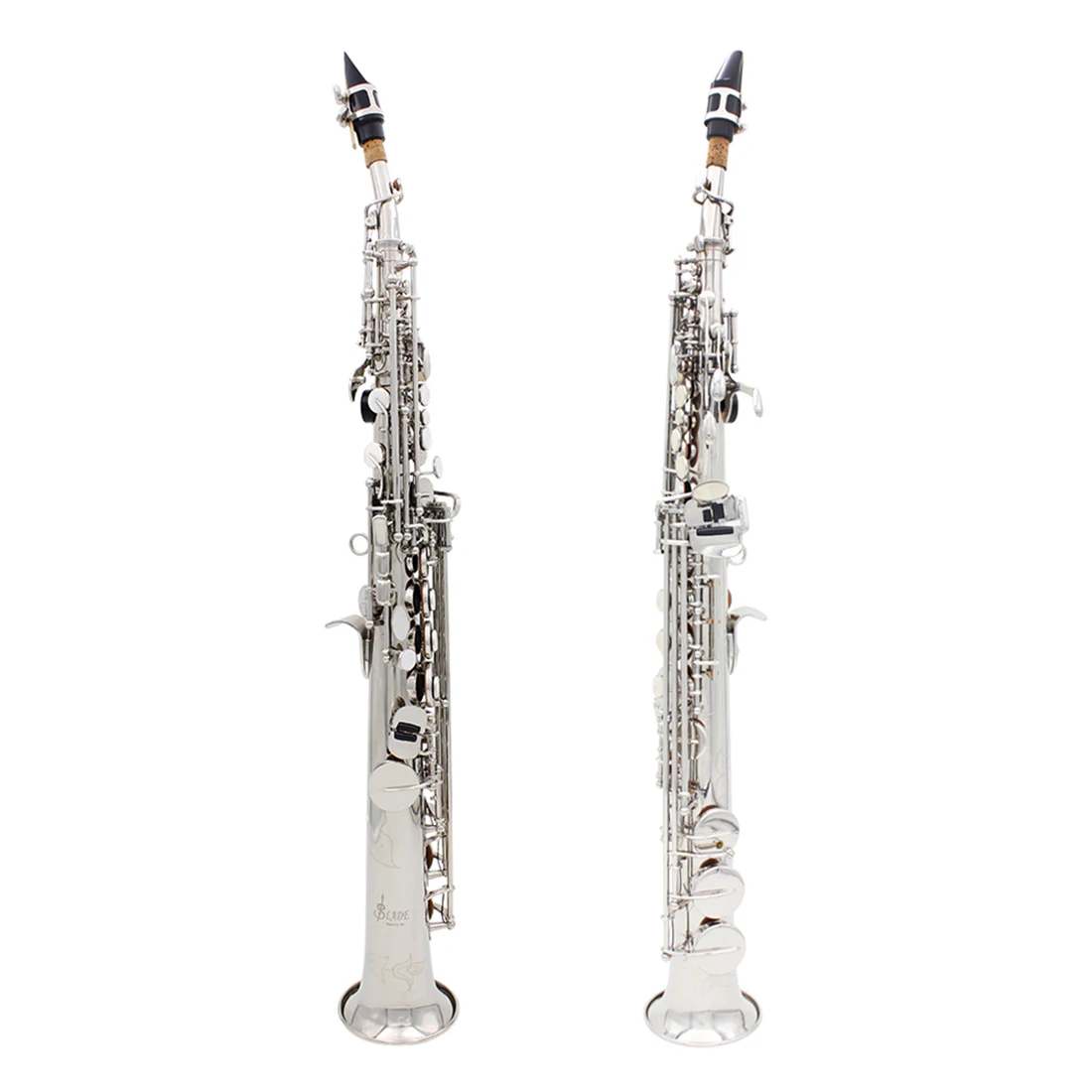 SLADE S60S Soprano Saxophone Brass Body Silver Bb Straight Sax Woowind Instrument Saxfone with Case Reeds Parts & Accessories