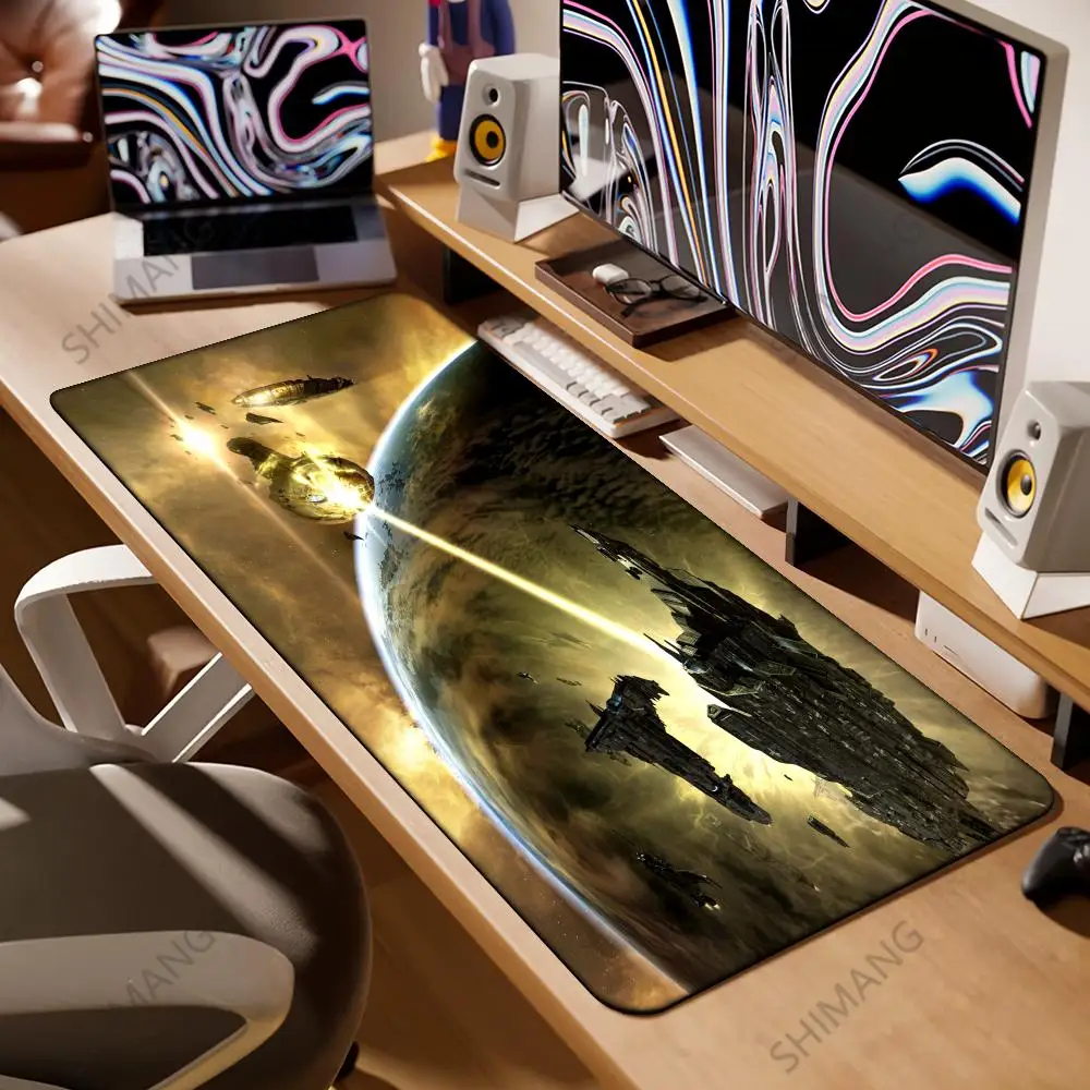 

Eve Online Anime Large Mousepad XXL Gaming Accessories Keyboard Desk Mat Laptop Office Carpets Rubber Overlock Mouse Pad for CS