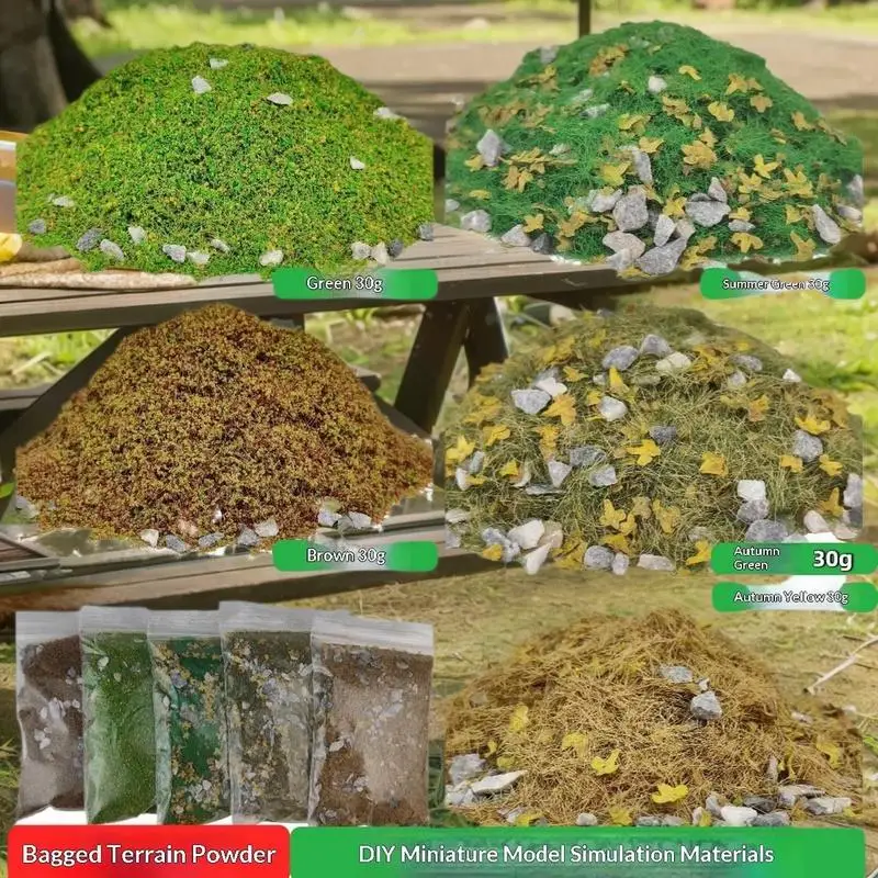 30g/bag Simulated Lawn Sand Table Miniature Landscape Layout With Stone Vegetation DIY Model Mixed With Stone Grass Powder
