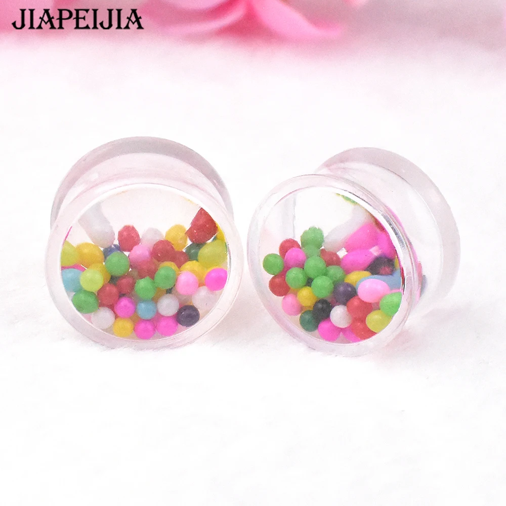 8-30mm Cute Colored Balls Acrylic Ear Plug Tunnels and Gauges Ear Expander Studs Stretching Body Piercing Jewelry