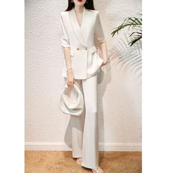 Work women's formal attire Casual suit suit female summer style thin fashion temperament professional high-end suit two pieces