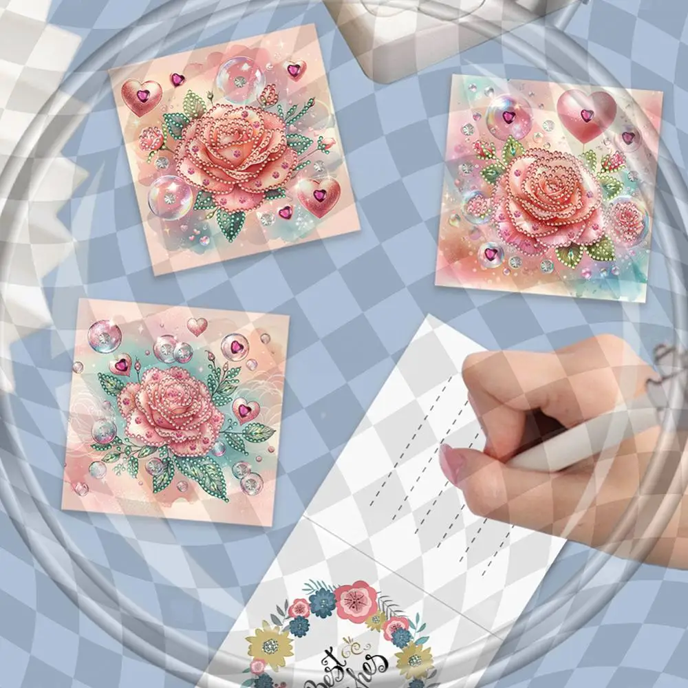 

6Pcs Animal Flower Diamond Art Festival Card Craft Rinestone Embroidery Arts Craft Cards Kit Birthday Gift for Friend