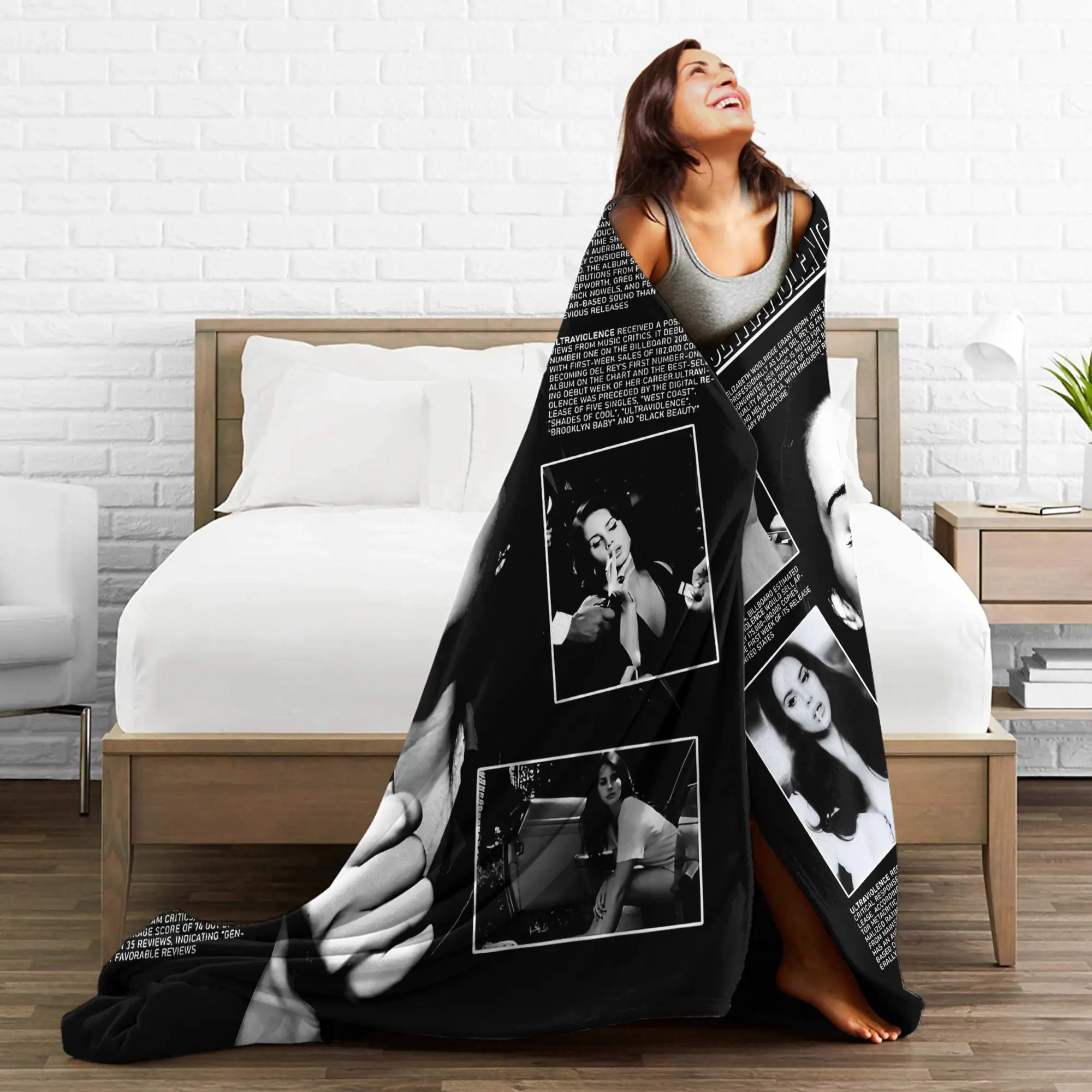 لانا ديل ري المغني الفانيلا رمي البطانيات ألبوم الموسيقى Ldr الإبحار للفراش بطانية محبوكة سيارة سوبر لينة متعددة الوظائف