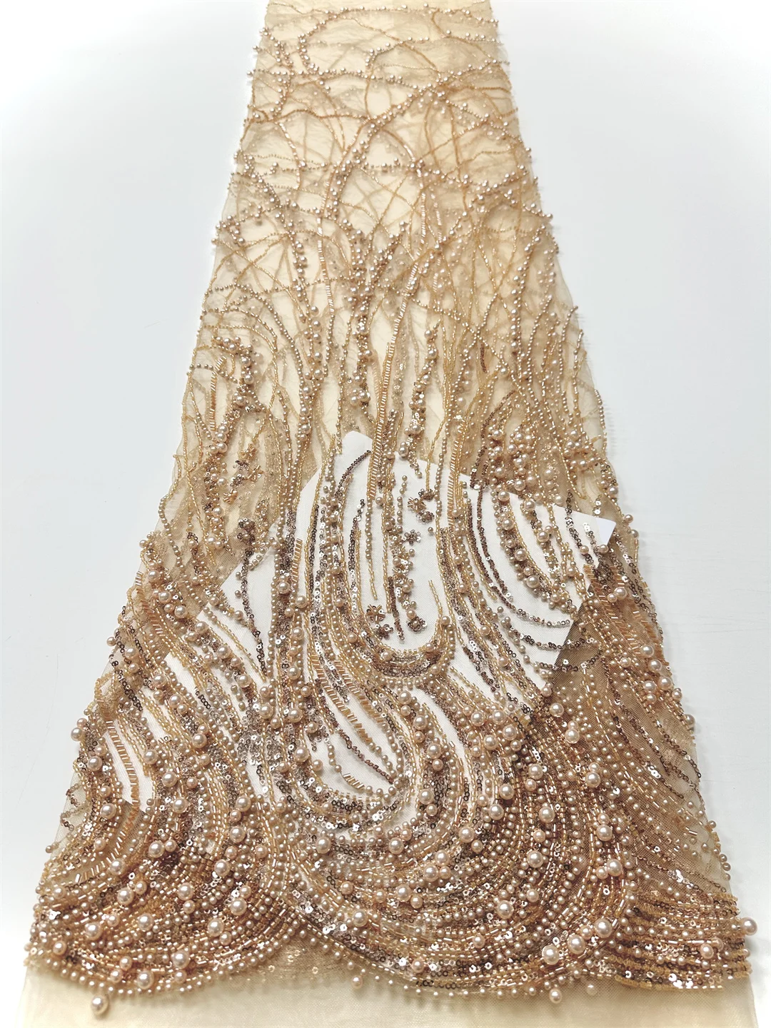 

Роскошная нигерийская кружевная ткань ручной работы с бусинами, 2021, высокое качество, блестки, вышивка бисером, африканская французская кружевная ткань для платья