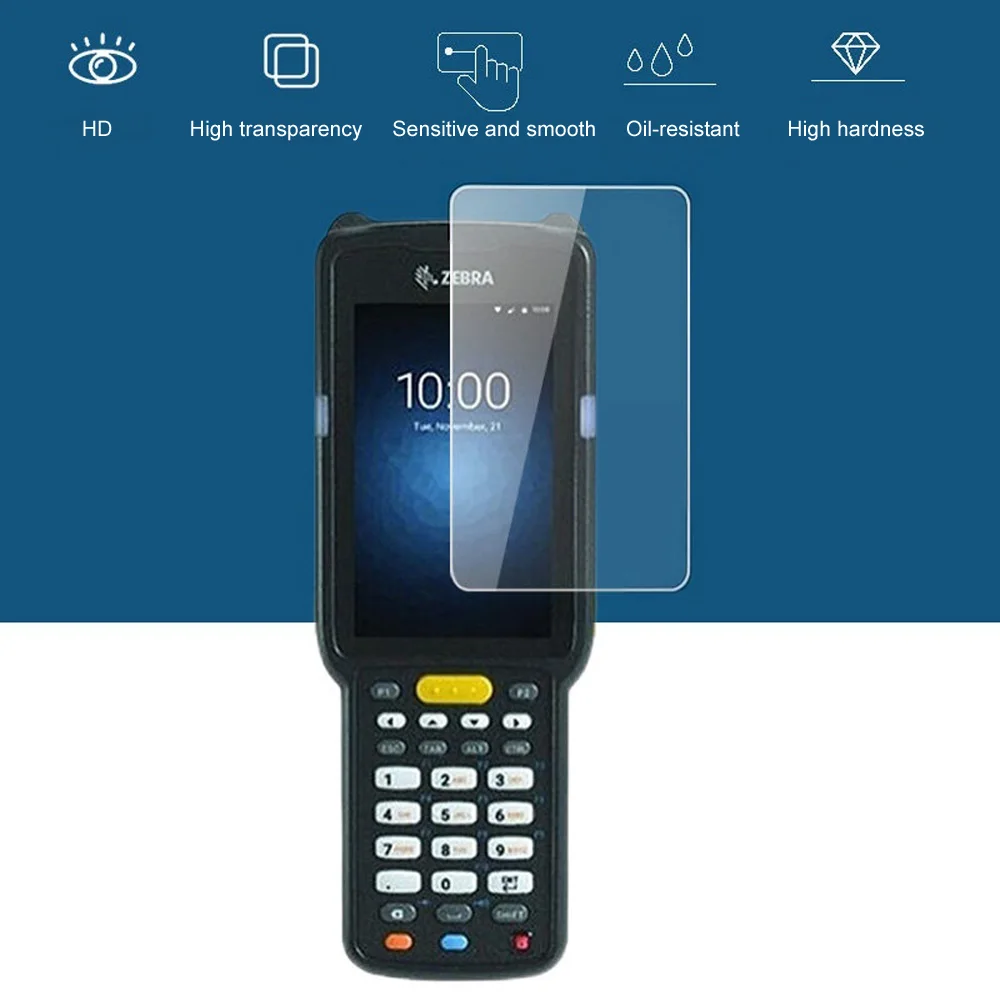 Scratch-resistant Fingerprint-resistant Tempered Glass Screen Protector for Zebra MC33 MC330M MC3300 MC330M-RL Scanner