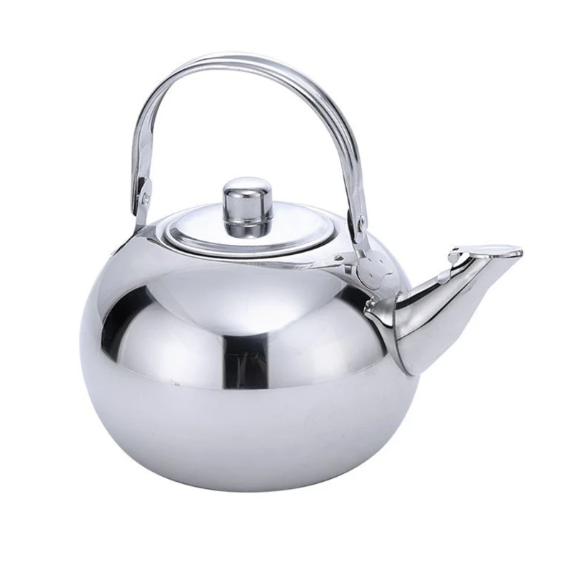 غلايات الشاي المصنوعة من الفولاذ المقاوم للصدأ أباريق الشاي مع أوعية القهوة المعدنية Infuser أوعية الشاي المستديرة لمطعم الفندق