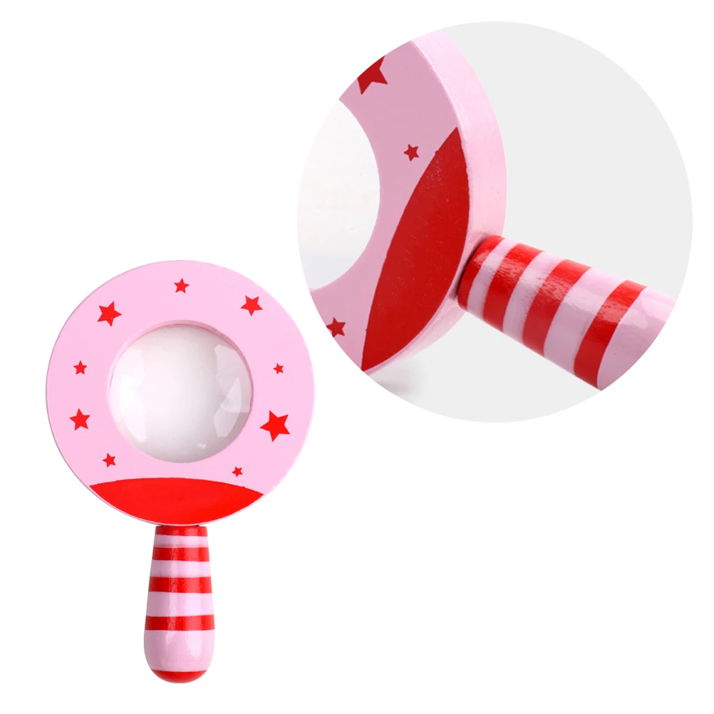 

Wood Magnifying Glass For Baby Kid Creative Educational Bright Colors Safe High Quality Wooden Play Skill Development Tool