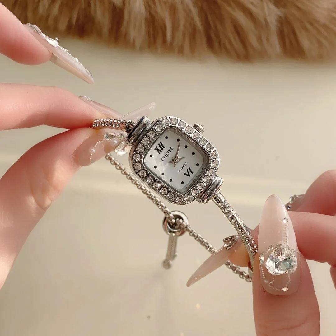 นาฬิกาข้อมือควอตซ์สร้อยข้อมือผู้หญิงตกแต่งนาฬิกาประกายคริสตัลนาฬิกาRelogios Feminino Relojes Para Mujer