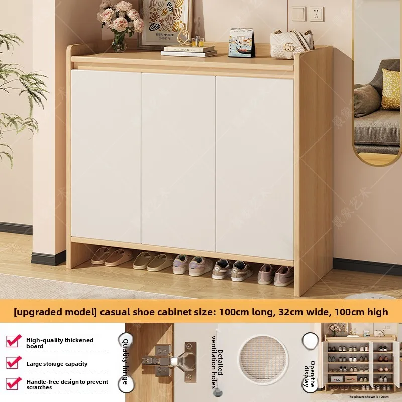 

Новая модель обувного шкафа-тумбы, пристенный, большой вместимости, многоярусный, для прихожей, пылезащитный, с полками для обуви.