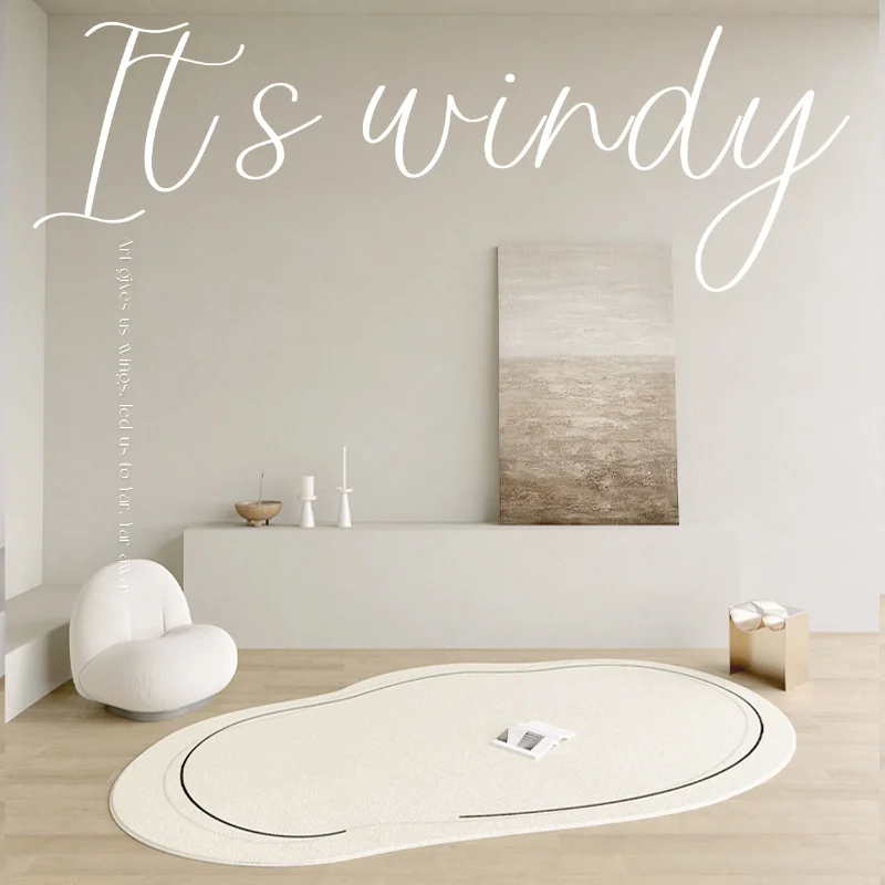 Französisch Wolken teppich weiß unregelmäßige Form Bett Bett Schlafzimmer Teppiche Licht Luxus High-End Wohnzimmer Dekoration Teppich