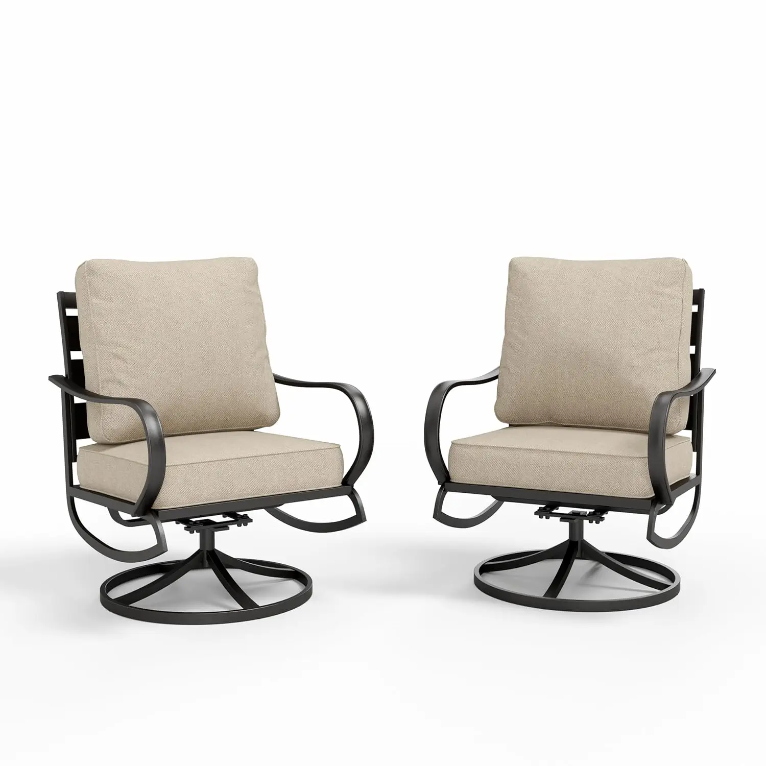 

2-х предметные наборы мебели для патио, металлические диванные стулья, подушки для патио, кресла, вращающиеся диван-стулья со съемным чехлом для сада Backy