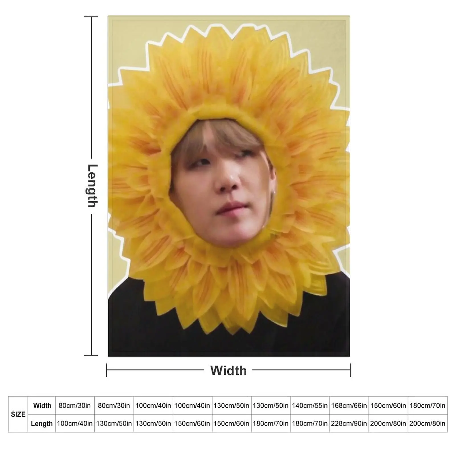 Sunflower Yoongi/SUGA Throw Blanket Moving for babies Blankets