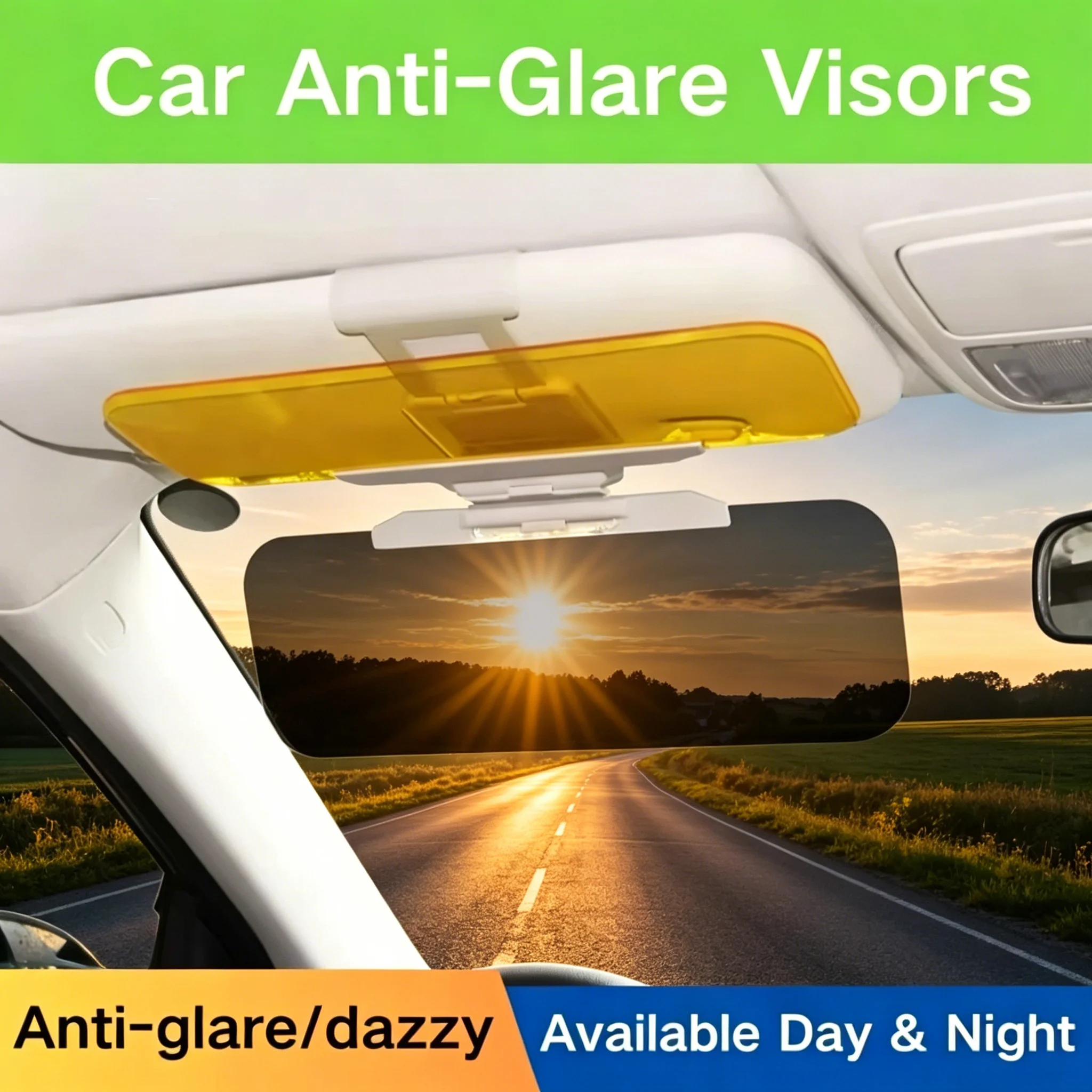 Day Night Dual Use Car Sun Visor, Anti-Glare Night Vision Driving Glasses, Anti Strong Light Eyewear, Effective Eye Protection