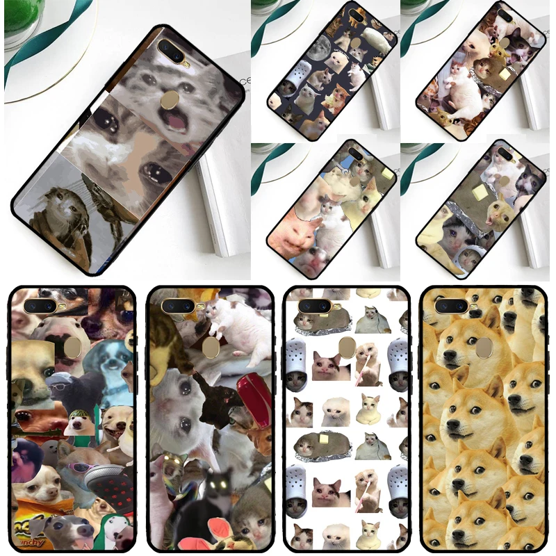 Crying Cat Memes And Dog For OPPO Find X5 Pro X3 Lite A5 A9 A31 A53 A15 A16 A52 A72 A83 A91 A93 A94 A54 A74 Case