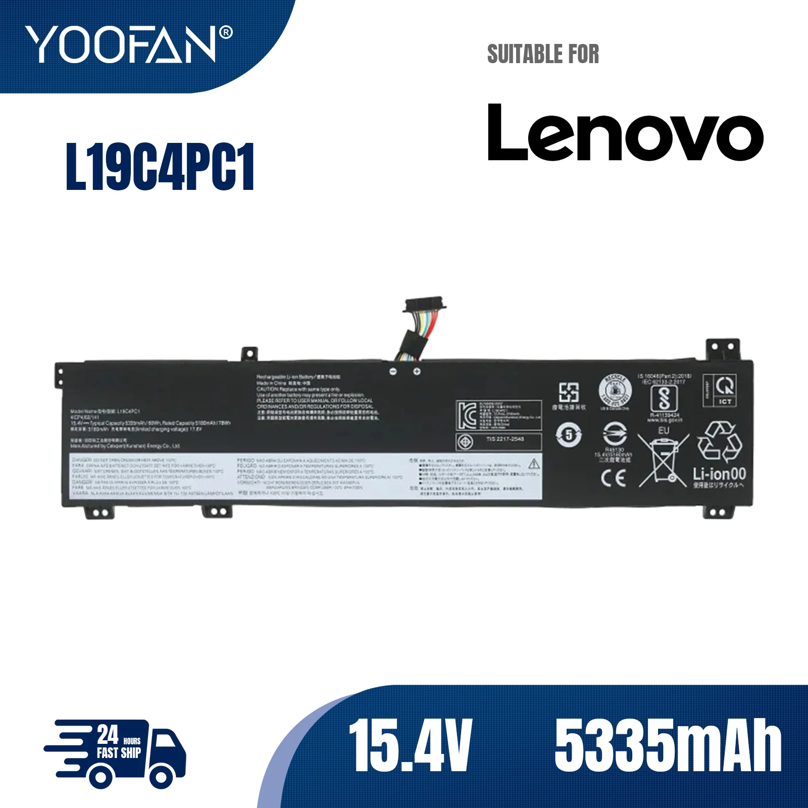 

YOOFAN L19C4PC1 80WH Laptop Battery For Lenovo Legion Y7000P R7000P 5P-15IMH05 5-15IMH05 5-15ARH05 L19M4PC2 L19C4PC2 5B10W86192