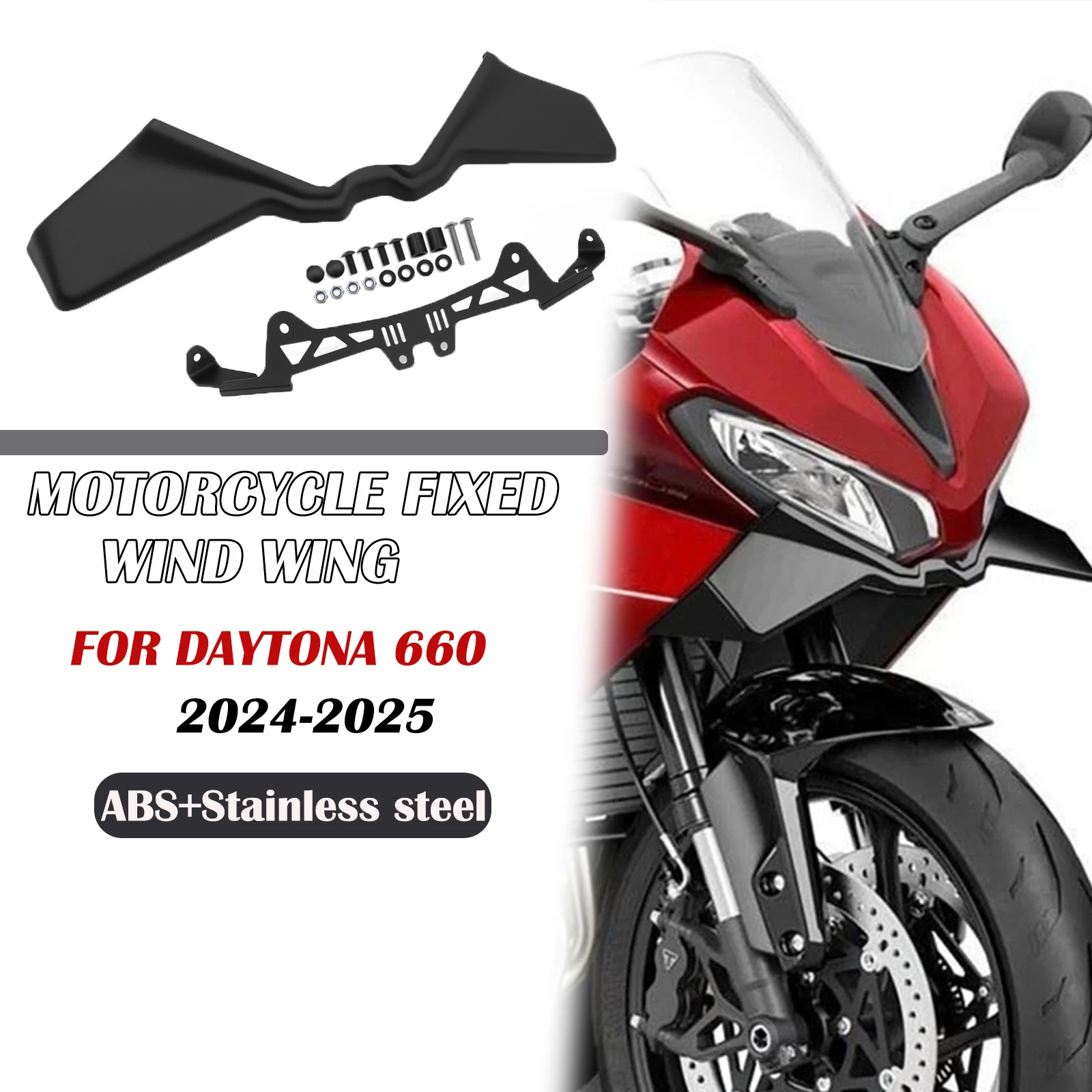

For Daytona 660 2024-2025 motorcycle winglet spoiler aerodynamic wing downforce deflector front spoiler