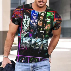 2024 Popular Heavy Metal Rock Band KISS Printed Men's T-shirts 3d Summer Hip hop Tee Shirt Fashion Unisex Short sleeve Kids Tops