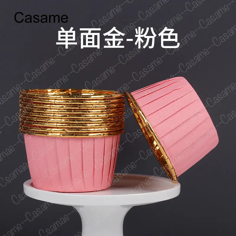 50pcs Large Gold Foil Candy Nut Cups St Patrick\'s Day Mini Baking Liners Gold Cupcakes Cake Decoration Lovely