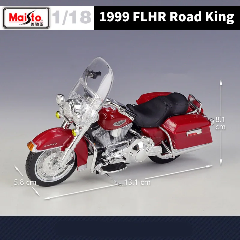 Maisto Tỉ Lệ 1:18 Harley Davidson 1999 FLHR Road King Hợp Kim Cổ Điển Mô Hình Xe Máy Mô Phỏng Kim Loại Đồ Chơi Mô Hình Xe Máy Trẻ Em Quà Tặng