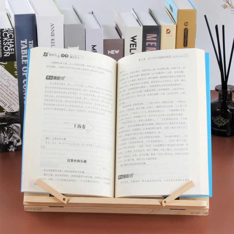 Wooden Book Holder Stand Reading Stand 3 Setting Flexible Page Clips Portable Bookrest For Cookbook Textbook Dropshipping