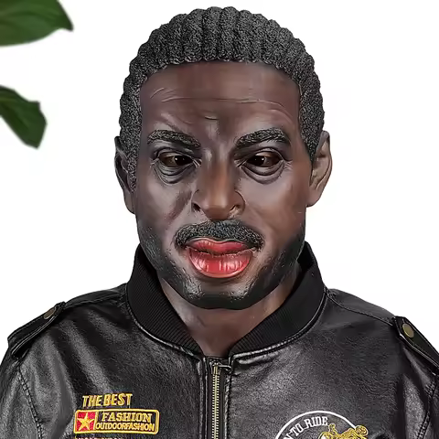 Popular Black Mask, Natural Latex Material, Funny Trick, Natural Latex Material, Detailed Craftsmanship, Movie Texture