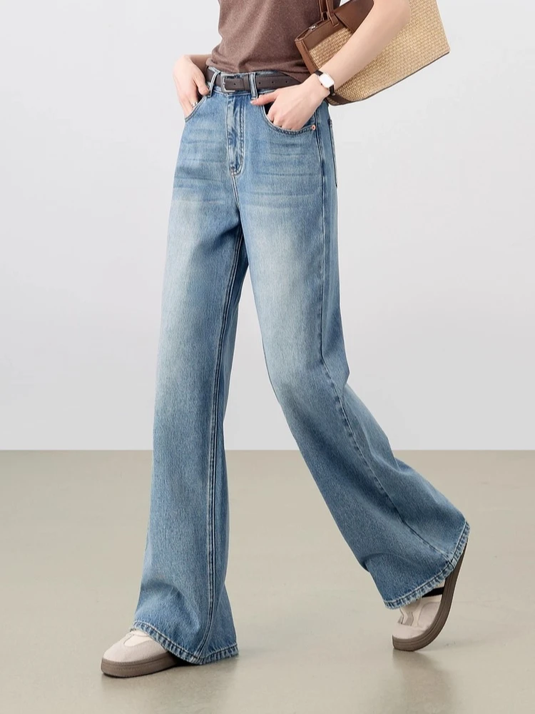 SENTUBILA Vintage Bootcut Denim Jeans Women's Full Length Trousers 2025 Autumn Cotton Denim Long Pants Ladies Clothes W51N58072