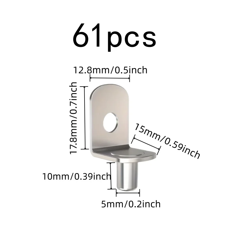61 pcs 5*10mm Furniture Layer Board Pins with Easy Insert Install, Multipurpose Versatile, High Quality