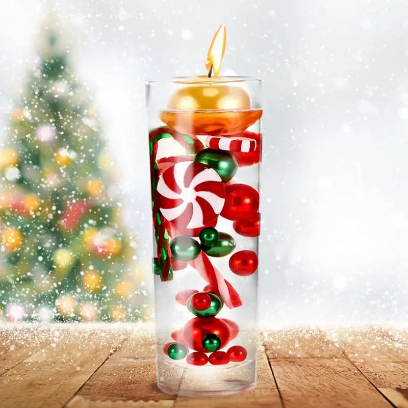 Floating Christmas Vase Fillers Christmas Vase Filler Decor Water Beads Floating Candles Centerpiece For Christmas Home Table