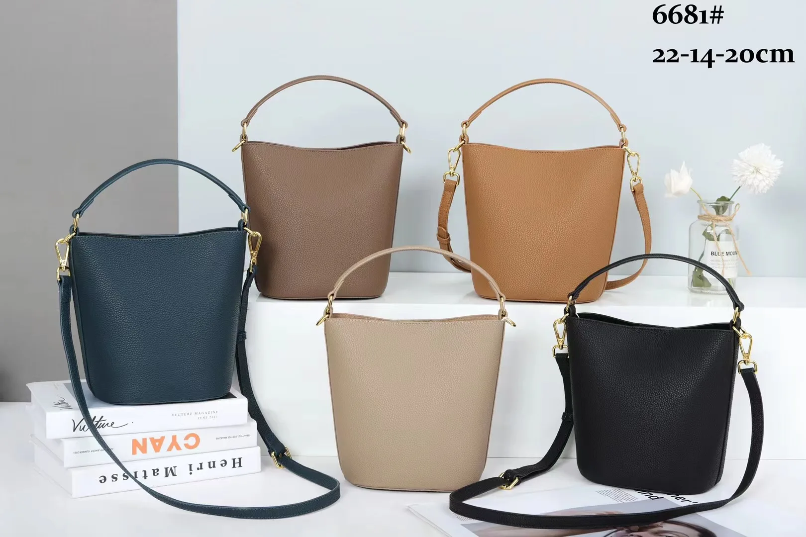 Bolso de cuero de vaca de grano de Lychee, bolso de cubo de moda, bolso de mano de tendencia que combina con todo, bolso de mano para mujer, bolso de mano Hobo 2022