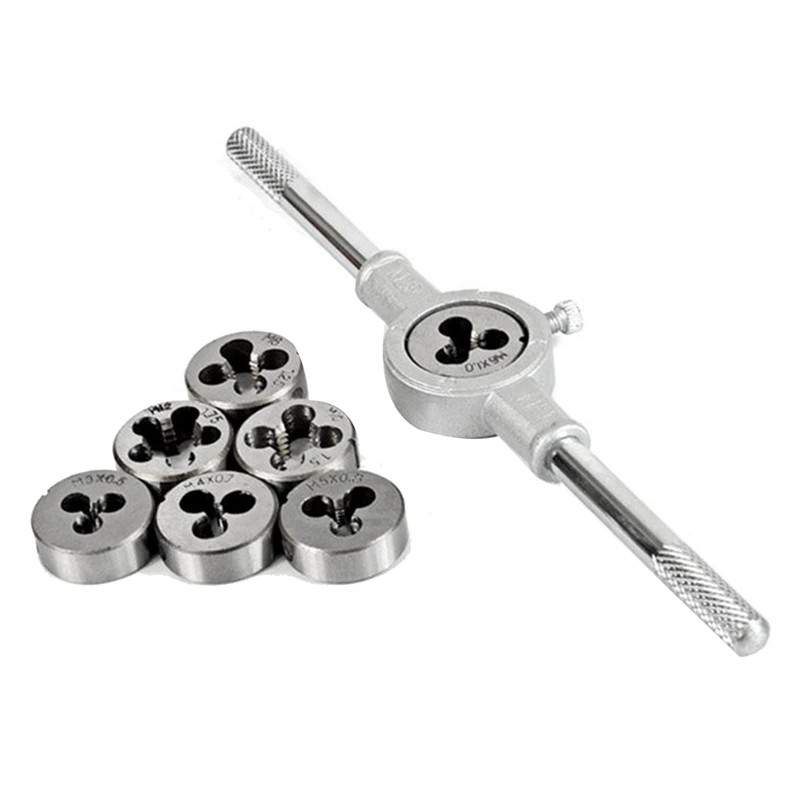

New 8Pcs Metric Die Set M3/M4/M5/M6/M8/M10/M12 Tool Set Combination For Thread Repair Tapping